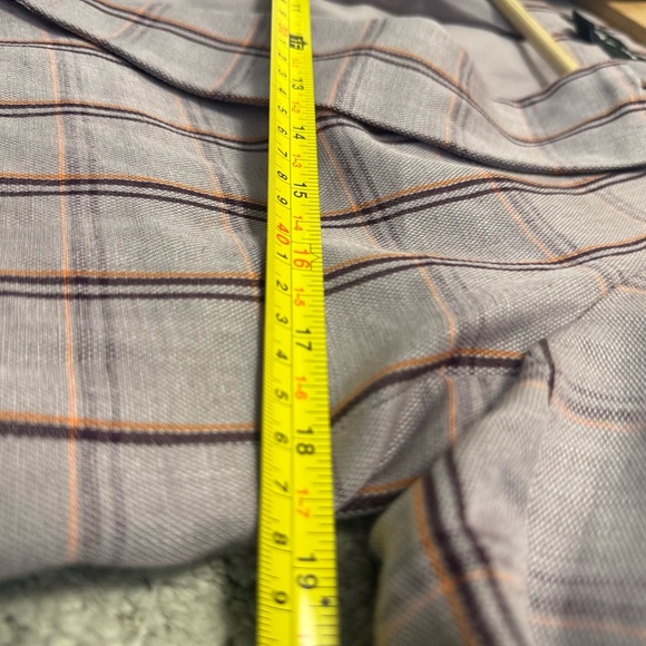 Frank & Oak XS NWOT linen blend thicker purple Plaid Blazer oversized! See measu - Picture 9 of 12